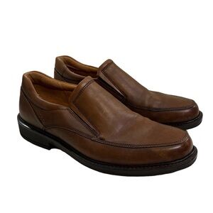 Ecco Men’s Holton Apron Toe Brown Leather Comfort Loafers Slip Ons, Size 8